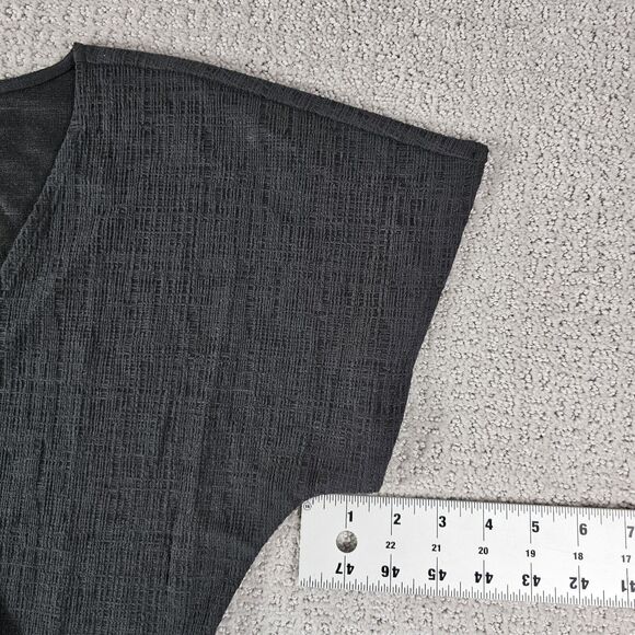 Madewell Faux Wrap Cross Front Flutter Sleeve Mini Dress Black Small Minimalist - Picture 5 of 12